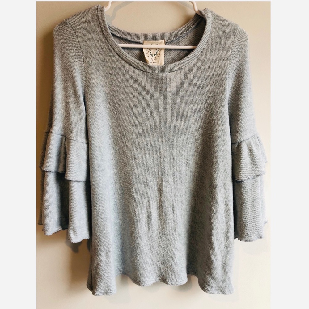 Fantastic Fawn Ruffled Sleeve Sweater